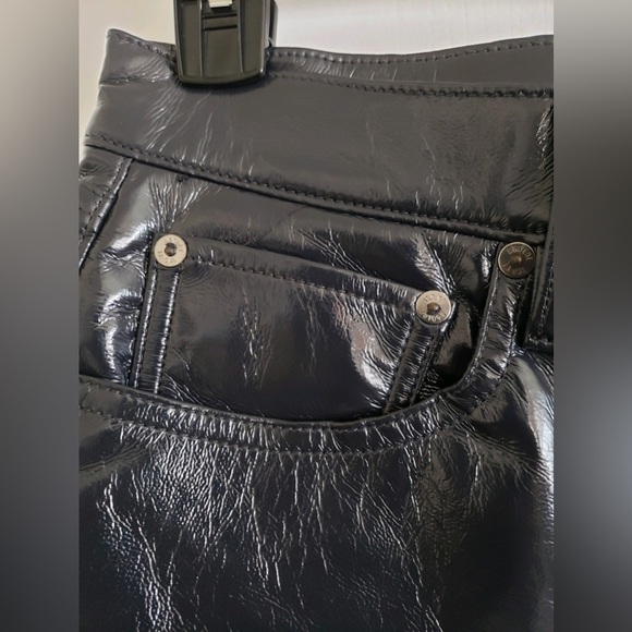 NWOT AGOLDE Recycled Leather 90s Pinch Waist Pants in Shadow Patent Size 30 - Picture 11 of 14